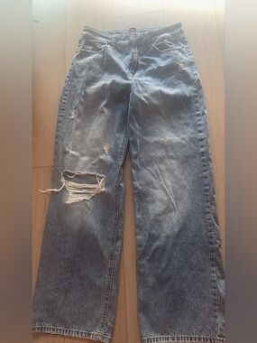 Rewash size 7 Distressed Straight-Leg Blue Jeans